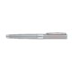 Chrome-colored metal rollerball pen with clip.