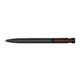 Black ballpoint pen with push mechanism and soft-touch finish.