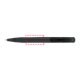 Frosted plastic ballpoint pen with push mechanism and clip.