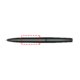Dark plastic ballpoint pen with polished finish and twist mechanism.