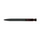 Black bioplastic ballpoint pen with clip and push mechanism.