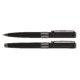 Black pen set with ballpoint pen, fountain pen and case.