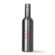 Silver stainless steel thermos bottle with screw cap.