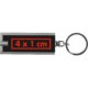 Rectangular plastic keychain with LED light.