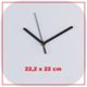White wall clock with all-over dial and clock hands.