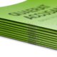 Eco/Natural paper brochure with saddle stitch binding.