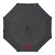 Black pocket umbrella with carrying strap and automatic opening.