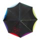 Black automatic umbrella with colorful accents.
