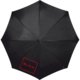 Black automatic umbrella with wooden handle.