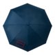 Blue automatic folding umbrella with cover and carrying loop.