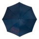 Blue automatic umbrella with cover and frame.