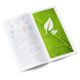 Natural paper brochure, portrait format and with fold.