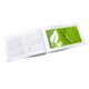 Natural paper brochure with multiple pages and saddle stitch binding.