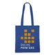 Dark blue cotton bag with long handles.