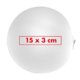 White plastic beach ball with a matte finish.