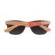Wood-colored sunglasses with dark lenses.