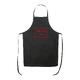 Black cotton apron with neck strap and long ties.