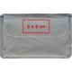 Gray neck pillow with closure flap.