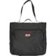 Black fabric garment bag with handle and shoulder strap.