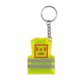 Yellow vest-shaped keychain with metal ring.