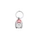 Metal keychain with shopping cart token.
