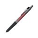 Gray ballpoint pen with touch function and clip.