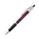 Black plastic ballpoint pen with clip and push button.