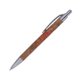 Cork ballpoint pen with clip and push mechanism.