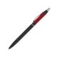 Black metal ballpoint pen with clip and push mechanism.