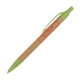 Brown paper ballpoint pen with clip and push button.