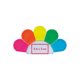 Multicolor highlighter in a flower shape with five colors.