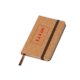 Cork notebook with elastic closure and ribbon bookmark.