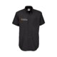 Oxford fabric short-sleeve casual shirt with button placket.
