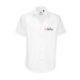 White cotton short-sleeve shirt with elastane for men.