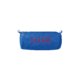 Blue fabric pencil case with zipper.
