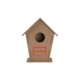 Wooden birdhouse for DIY design with a round entrance hole.