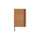 Cork notebook with elastic closure and ribbon bookmark.
