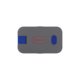 Gray plastic lunchbox with closure.