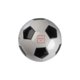 Black and white soccer ball made of synthetic material.
