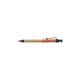 Paper ballpoint pen with clip and push mechanism.