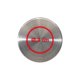 Metal salt/pepper mill with grinding mechanism.