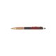 Metal ballpoint pen with cork details, clip and touchscreen stylus.