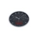 Black wall clock with thermometer and hygrometer.