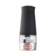 Electric mill made of stainless steel and plastic with grinding mechanism.