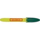 Yellow corn ballpoint pen with clip and push button.