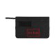 Black notebook with elastic band closure.