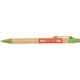 Two-tone bamboo ballpoint pen with clip.