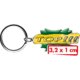Metal keychain with custom pendant and metal ring.