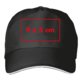 Black fabric cap with a pre-curved visor and adjustable closure.