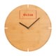 Light wood wall clock with black hands.